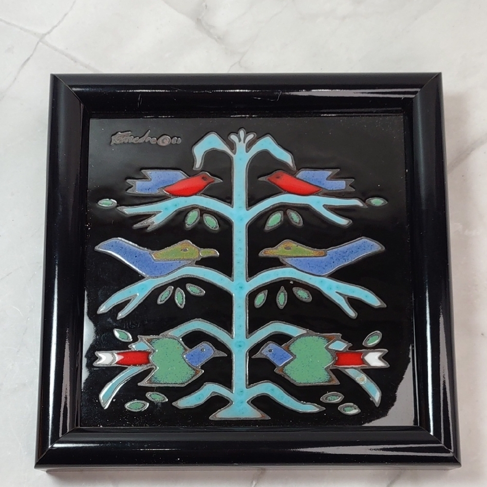 Cleo Teissedre "Tree Of Life" Ceramic Tile Trivet